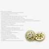 Botões Metálicos Dourados Vazados com Design de Flor de Ameixa Cravejada com Diamantes, Botões Redondos para Cardigãs, Camisas, Botões Pequenos para Jaquetas, Botões Decorativos