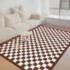 Tapete Simples de Veludo Cristal para Mesa de Centro para Uso Doméstico, Carpete Moderno para Sala de Estar, Sensação de Luxo Leve de Alta Qualidade, Tapete de Quarto ao Lado da Cama com Design Linear
