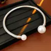 Collar Abierto de Metal Perlado Europeo y Americano Transfronterizo, Cadena para Clavícula de Moda y Versátil, Diseño de Lujo Ligero, Joyería de Nicho