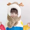 Gorro para Niños Otoño e Invierno Lindo Estilo Coreano Niños y Niñas Bebé Relleno Bufanda para Cuello Infantil Conjunto de Una Pieza Dos Piezas Protección para los Oídos