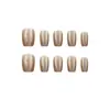 Uñas Pre-hechas Estilo Nuevo, 30 Piezas, Estilo Corto Ojo de Gato Color Café Moca de Gama Alta, Puntas de Uñas que Realzan el Tono de Piel, Piezas de Uñas Desmontables al por Mayor