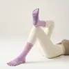 Calcetines Nuevos de Algodón de Cinco Dedos Profesionales para Pilates Deporte Fitness Calcetines con Dedos Separados Calcetines de Yoga Antideslizantes con Gel