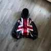 Y2K Retrô Americano Estilo Europeu e Americano Patchwork Moda Personalizada com Capuz Zíper Tendência Streetwear Casual Jaqueta Moletom Ins