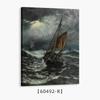 Venta al por mayor de pinturas colgantes con paisaje oceánico para sala de estar y dormitorio, Amazon, nuevas pinturas al óleo vintage, viento, mar, navegación, pintura decorativa.