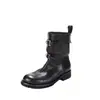Botas de moda versátiles para mujer Otoño e Invierno 2026, punta redonda, adelgazantes, estilosas, elegantes, estilo británico, retro francés, nuevas botas de trabajo