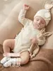 Macacão para Bebê Recém-Nascido Primavera e Outono Camada Dupla Proteção da Barriga Peça Única Roupa de Dormir Body Triângulo para Bebê Recém-Nascido Roupa Íntima de Base
