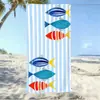 Nova Toalha de Praia Listrada em Aquarela de Verão Toalha de Banho de Fibra Ultrafina Atmosfera de Férias na Praia Toalha de Natação
