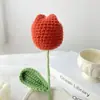 Flor de Tulipan Terminada Transfronteriza Flor Tejida a Mano Flor de Lana al por Mayor Ramo de Flores Regalo Creativo Regalo del Día de la Madre