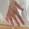 Anillo Abierto de Plata s925 con Textura Trenzada Diseño Nicho para Mujer Estilo Retro ins Frío Cadena Anillo de Dedo Hip-Hop