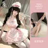 Ropa Interior Erótica Tallas Grandes Guinu Azul Puro Sexy Bordado Cos Acetato Doble Traje de Sirvienta Delantal Lolita