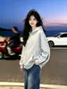 Chamarra sudadera con capucha y cierre de diseño moderno y único estilo americano para mujer, popular en otoño e invierno, top casual y versátil