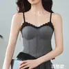 Ropa interior tipo tank top acolchada con encaje incorporado, sin costuras, espalda hermosa, adecuado para usar en capas o solo, sujetador de longitud larga, transfronterizo