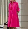 (Cárdigan Completo) 2026 Amazon Otoño Nuevo Producto Elegante Camisa de Temperamento con Cuello Estampado Manga Larga Vestido de Longitud Media