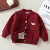 Suéter Grossinho Bordado Infantil 2026 Outono e Inverno Novo Estiloso Casaco Suéter de Dachshund para Meninas e Meninos Cardigã de Bebê
