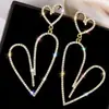 Pendientes de plata S925 con forma de corazón, nuevos tamaños, con diseño de amor, para mujer, combinables con todo, estilo coreano.