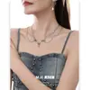 Collar Original Estilo Ins Verde Menta con Forma de Corazón para Mujer, Cadena para Clavícula de Doble Capa de Gama Alta de Nicho, Accesorio de Moda