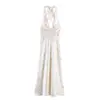 Vestido Midi Floral de Satén de Seda para Mujer Primavera 2026 Estilo Europeo y Americano 12344