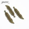 YuenZ DIY acessórios de joalheria de liga pingente de pena pingente de colar fábrica direta 44 * 10MM D314