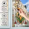 Adesivo Eletrostático para Vidro Sbw-Bl428 Ondas d'Água Pintadas Transfronteiriço Filme de Vidro Colorido para Janela de Planta Verde em PVC Sem Cola