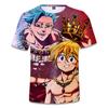 2019 Transfronterizo Japonés Nanatsu No Taizai Siete Pecados Camisetas de Manga Corta con Impresión Digital 3D para Hombres y Mujeres Verano