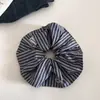 Estilo Japonês e Coreano Simples Estilo Miu Listrado Renda Grande Intestino Elástico de Cabelo para Mulheres Todas as Combinações Corda de Cabelo de Menina Acessórios de Cabelo Bola