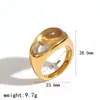 Anillo de Resina Estilo Ins Transfronterizo para Mujer Diseño de Nicho Estilo Lujo Accesible Pieza de Concha Anillo de Acero Inoxidable El Anillo No Se Desvanece