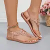 Sandalias de mujer con tachuelas florales de talla grande europeas y americanas transfronterizas, zapatos de cuña para mujer de comercio exterior, sandalias tipo chancla de exterior en stock para mujer