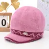Gorro de punto para mujeres de mediana edad y mayores, forrado de polar y engrosado para abrigar en otoño e invierno, gorro con orejeras para madres, abuelas y mujeres mayores para proteger del frío