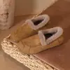 Peça Única Drop-Shipping Algodão Feminino Sola Lisa Com Veludo Quente Retro Feijão Outono e Inverno Novo Roupa Exterior Antiderrapante Casual