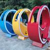 Pedal de música jato d'água decoração de paisagem de bicicleta artesanato de aço inoxidável parque temático fonte de celebridade da internet bicicleta