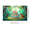 Serie de telones de fondo de cumpleaños temáticos de dinosaurios más vendidos de Temu transfronterizos, con diseños de dinosaurios de dibujos animados impresos en alta definición para decoraciones de fiesta