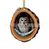 Búho Mapache Decoraciones Navideñas Colgantes para Árbol de Navidad Impresión Plana 2D Pequeños Colgantes Acrílicos Transfronterizos Nuevo Estilo
