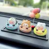 Enfeites Criativos Fofos de Animais com Cabeça que Mexe para Carro Desenhos Animados Animais de Estimação Fofos Acessórios de Interior de Carro Enfeites Decorativos para Console Central de Carro Feminino