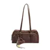 Bolsa de Veludo Camurçado Paleta de Cores Outono Inverno Estilo Boston Bolsa de Ombro Feminina 2026 Nova Bolsa Retro para o Dia a Dia sob o Braço