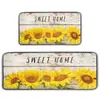 Tapete Estilo Pastoral Daifa TEMU Tapete de Cozinha Amazon Tapete Decorativo de Chão Flor de Girassol Tapete de Entrada