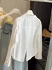 Camisa Larga de Algodón Lavado Única y Súper Elegante para Mujer, Nuevo Diseño Popular Primavera 2026 con Abertura Trasera Top Chaqueta