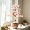 Árvore da Fortuna de Pedras Naturais mais vendida pelo fabricante com vaso de cerâmica, base de cascalho e peças de ágata, uma peça decorativa para o escritório para atrair riqueza