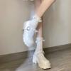 Calcetines Cortos Medianos de Encaje Auricularia Lindos Lolita para Niñas Combinan con Todo Estudiante Japonés jk Calcetines de Verano