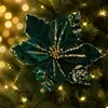 Enfeites de flor de Natal artificial transfronteiriços, flores falsas brilhantes e decorações para árvores de Natal para cenas festivas - direto do fabricante