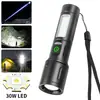 Linterna Mini de Luz Fuerte Pequeña Portátil para Exteriores de Largo Alcance Zoomable Recargable Ultra Brillante Multifuncional de Mano