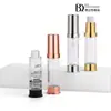 Botella de Loción con Recubrimiento Galvanizado Tipo Prensa de Hombro Redondo Botella de Vacío con Spray 5ml 10ml 30ml para Productos de Cuidado de la Piel y Cosméticos