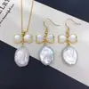 Fabricante Original Ojo de Gato Lazo Perla de Agua Dulce Natural Gancho para Oreja Colgante Conjunto de Joyas de Perlas Regalo Venta al por Mayor