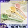 Colher de Sopa de Cerâmica Jingdezhen Colher Personalizada Colher de Cerâmica Criativa Estilo Ins para Sopa em Casa Cabo Longo Colher de Arroz Colher de Sopa