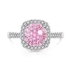 Anillo de Corte de Fuegos Artificiales de Piedra Preciosa de Color Más Vendido Transfronterizo, Forma de Princesa, Joyería de Diamante de Alto Carbono Súper Brillante de Moda Europea y Americana, Dropshipping para Transmisión en Vivo