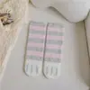Calcetines de Felpa de Coral con Forma de Garra de Gato Rosa y Azul Otoño e Invierno Espesados Calcetines de Media Caña para Mujer Calcetines Cálidos para Dormir Calcetines para el Suelo Calcetines de Confinamiento