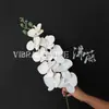 Flor Artificial Orquídea de Película 3D de 9 Cabezas, Flor Falsa Realista de Alta Gama, Arreglo de Escena Floral, Flor para Decoración de Hotel y Boda