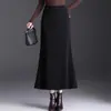 Falda de sirena moderna y elegante para mujer, nueva falda bodycon de cintura alta para otoño de 2026 con textura fluida y elegante diseño de longitud media