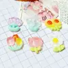 Flores de resorte transparentes pequeñas accesorios creativos hechos a mano con pegamento de crema DIY accesorios pequeños de resina materiales para horquillas de joyería
