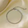 Moda Europea y Americana Minimalista Diseño de Nicho Versátil Pulsera Personalizada Acero Inoxidable Chapado en Oro de 18K Cadena S de 3 mm de Grosor