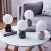 Lámpara de Mesa Pequeña Blanca Leche Nórdica Postmoderna Lámpara de Mesa Creativa Simple Moderna de Mesita de Noche Estudio Lámpara de Mesa de Mármol